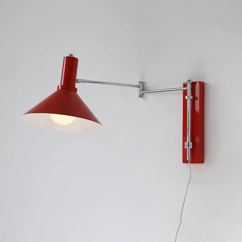 Adjustable Articulated Metal Wall Light, Plug-In