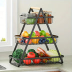 Carbon Steel Fruit Basket Multi Level Countertop Organizer for Kitchen Storage