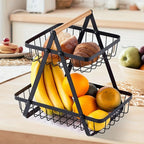 Carbon Steel Fruit Basket Multi Level Countertop Organizer for Kitchen Storage