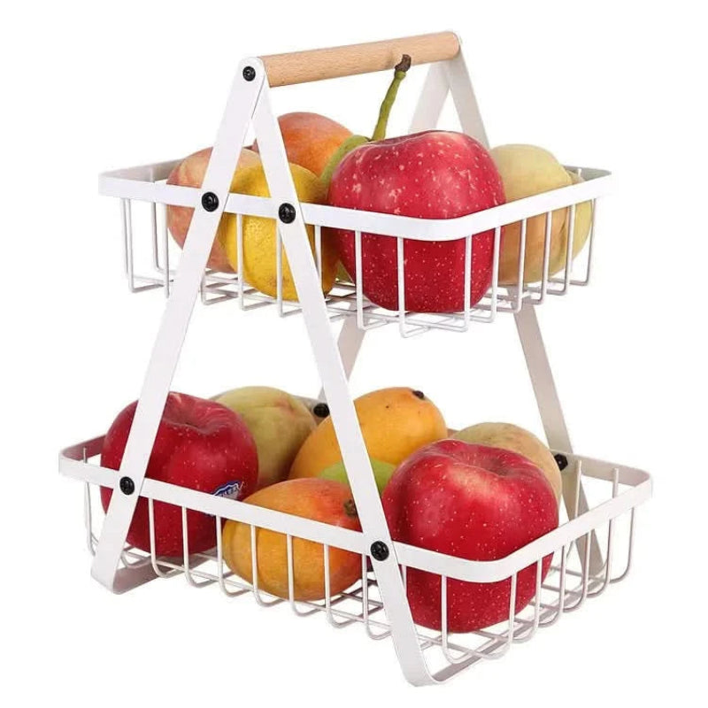 Carbon Steel Fruit Basket Multi Level Countertop Organizer for Kitchen Storage