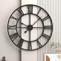 Roman Numeral Wall Clock, Metal Construction, Battery Powered