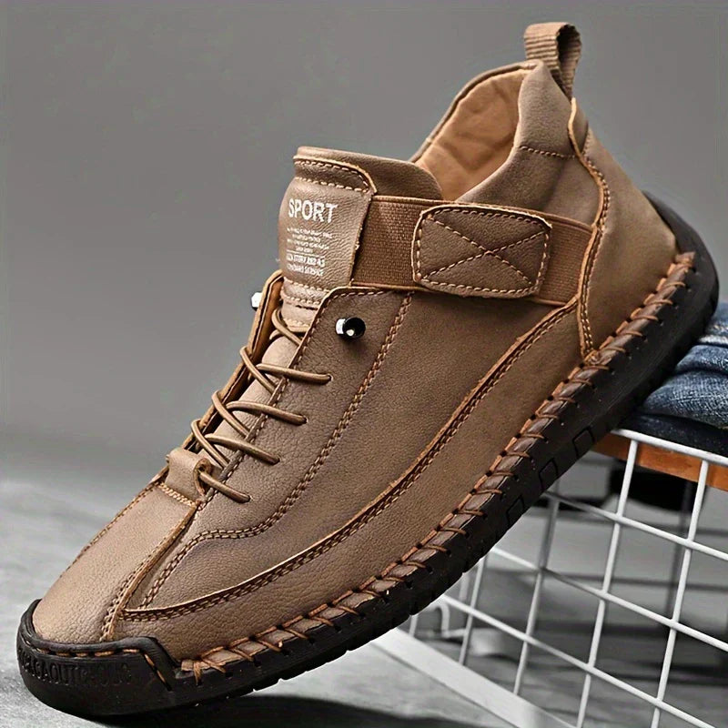 Comfortable Ankle Boots for Women Velcro-Strap Two-Tone