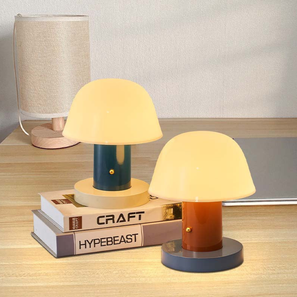 Table Lamp LED Touch Dimmer USB Port Polycarbonate Metal 22 cm