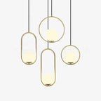 Modern Brass Ring Globe Glass Pendant Light 1-Light