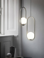 Modern Brass Ring Globe Glass Pendant Light 1-Light