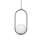 Modern Brass Ring Globe Glass Pendant Light 1-Light