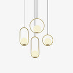 Modern Brass Ring Globe Glass Pendant Light 1-Light