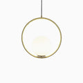 Modern Brass Ring Globe Glass Pendant Light 1-Light