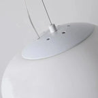 Milk White – Satin Glass Pendant Light with Metal Accents – for Living Room & Dining Room