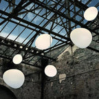 Milk White – Satin Glass Pendant Light with Metal Accents – for Living Room & Dining Room