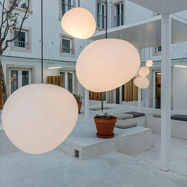 Milk White – Satin Glass Pendant Light with Metal Accents – for Living Room & Dining Room