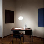 Milk White – Satin Glass Pendant Light with Metal Accents – for Living Room & Dining Room