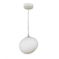 Milk White – Satin Glass Pendant Light with Metal Accents – for Living Room & Dining Room