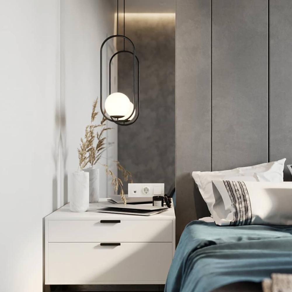 Milora: Pendant Light Made of Glass & Metal with Slim Silhouette – for Modern Interiors