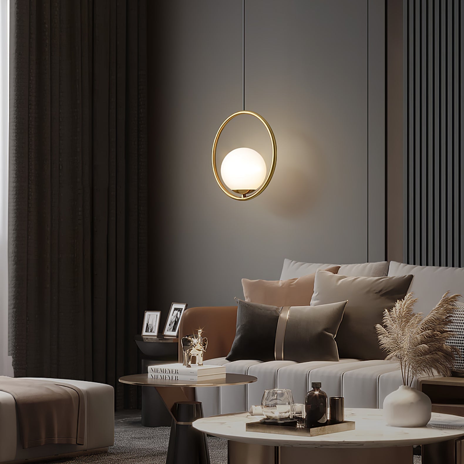 Milora: Pendant Light Made of Glass & Metal with Slim Silhouette – for Modern Interiors