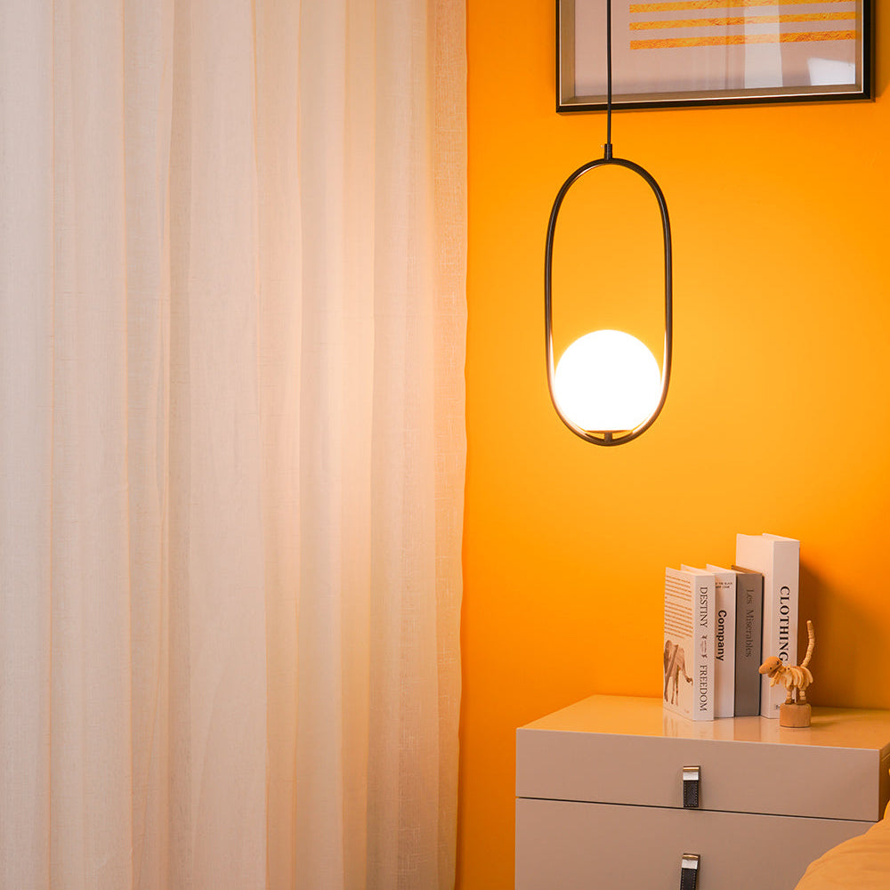 Milora: Pendant Light Made of Glass & Metal with Slim Silhouette – for Modern Interiors