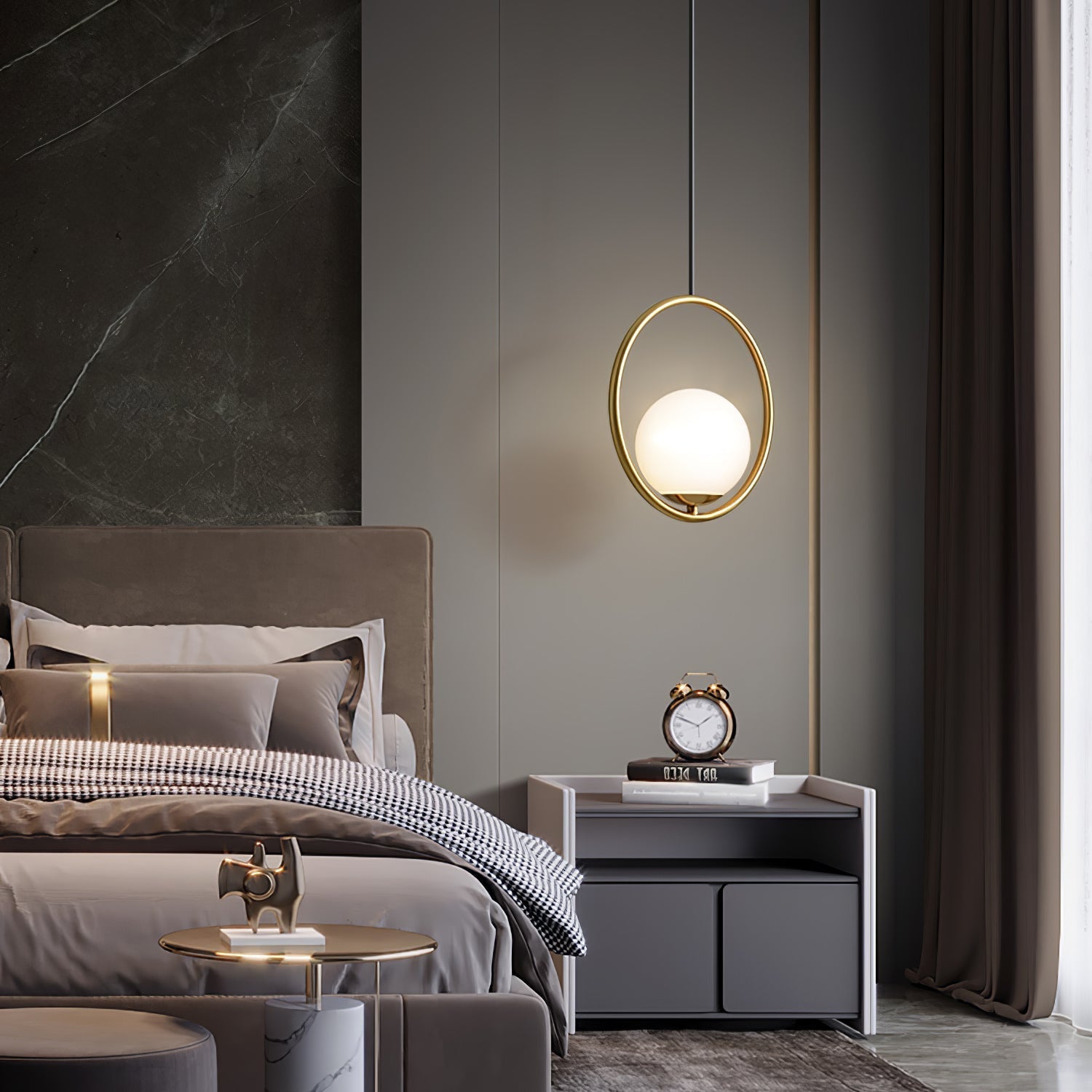 Milora: Pendant Light Made of Glass & Metal with Slim Silhouette – for Modern Interiors