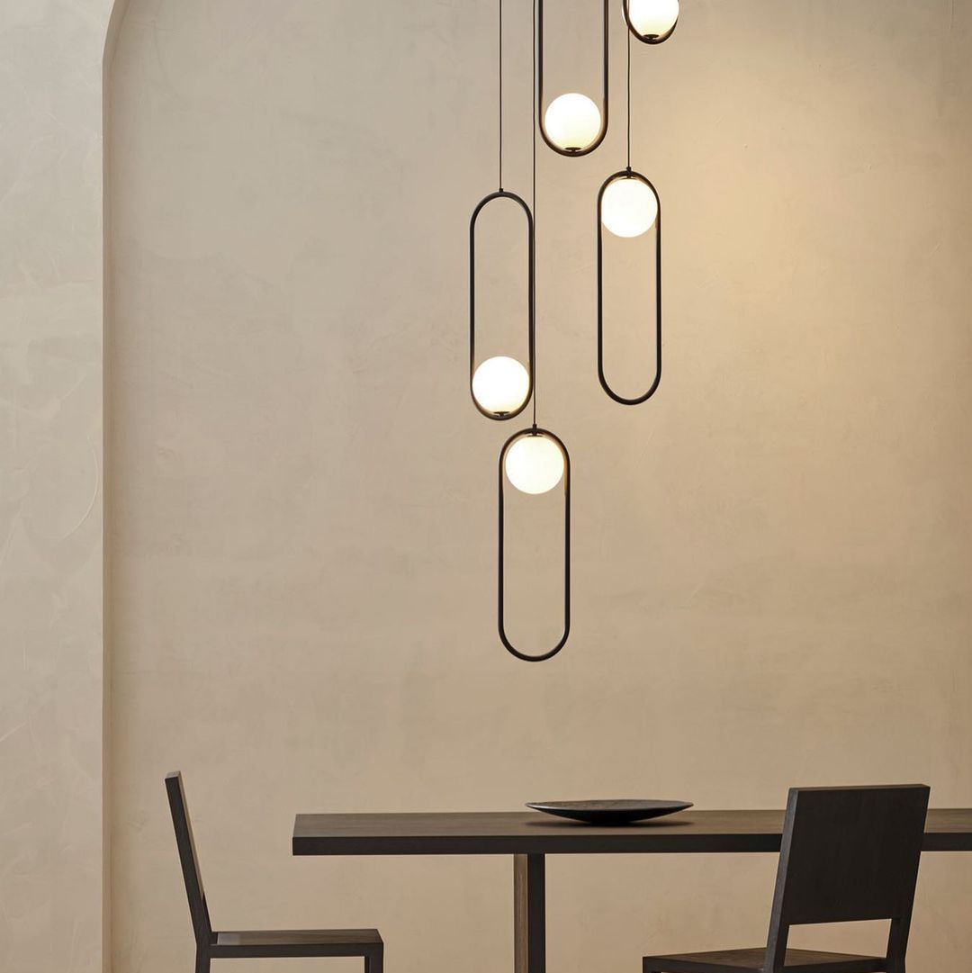 Milora: Pendant Light Made of Glass & Metal with Slim Silhouette – for Modern Interiors