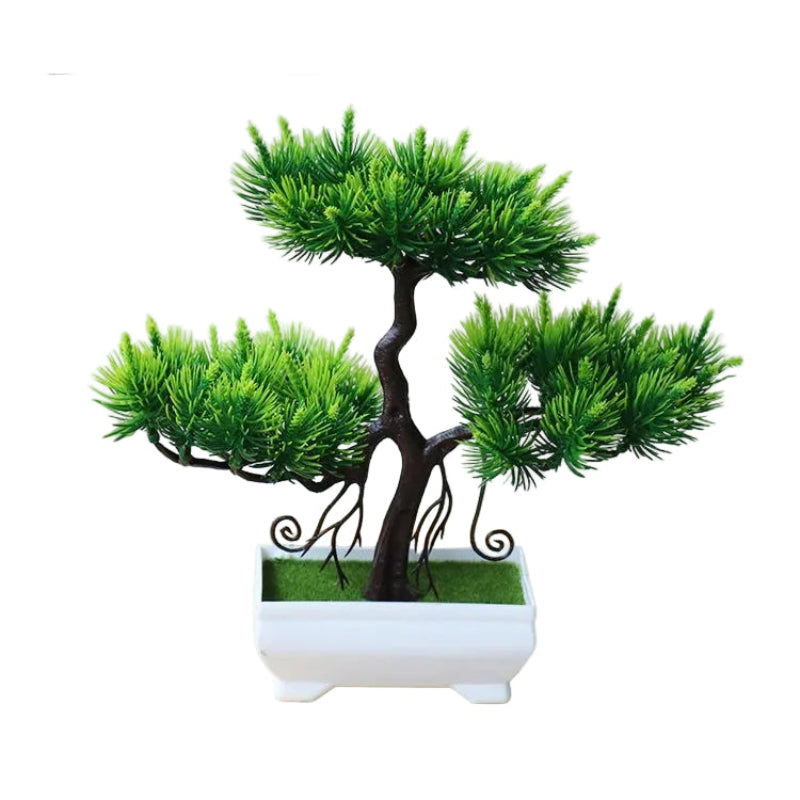 Mini Artificial Bonsai Tree Pot Realistic Plastic Desk Decor