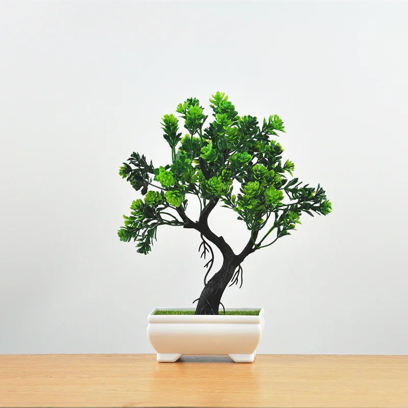 Mini Artificial Bonsai Tree Pot Realistic Plastic Desk Decor