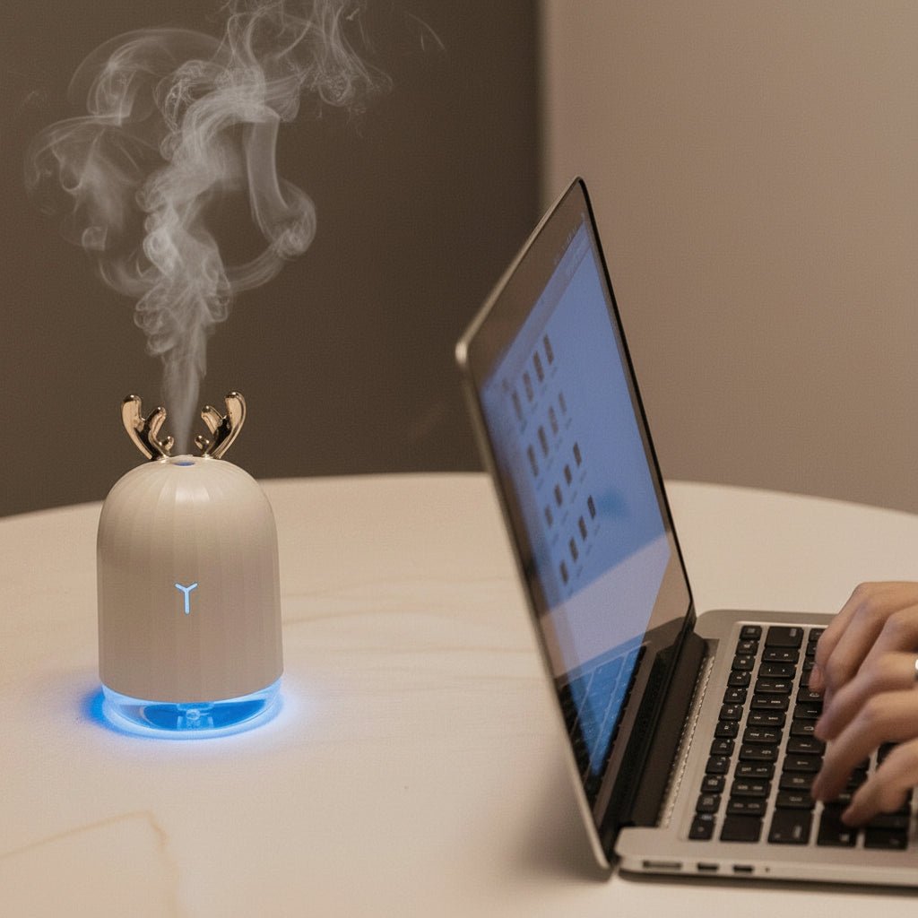 Mini Humidifier Deer Design USB Powered Color LED Cool Mist