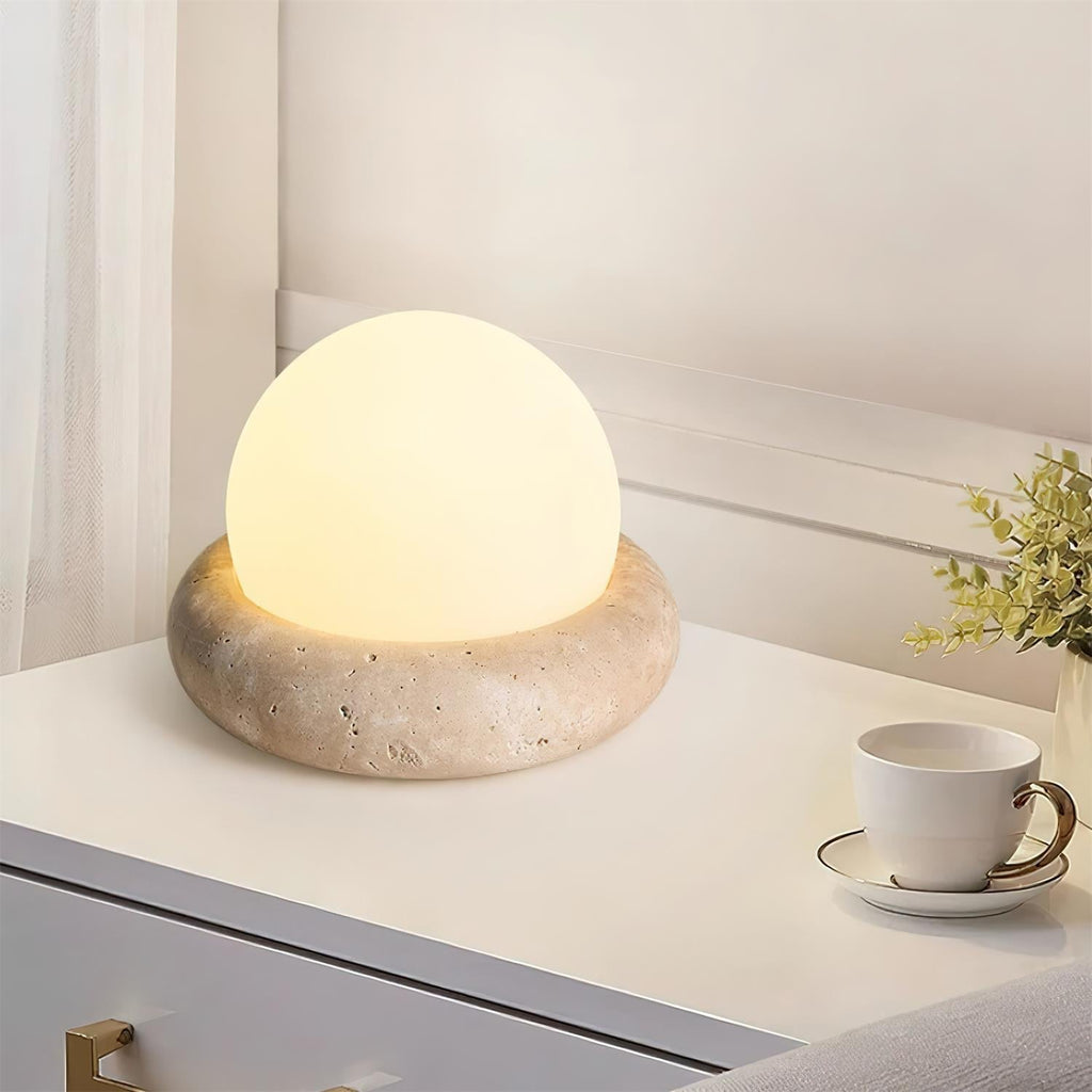 Fika - Travertine Table Lamp