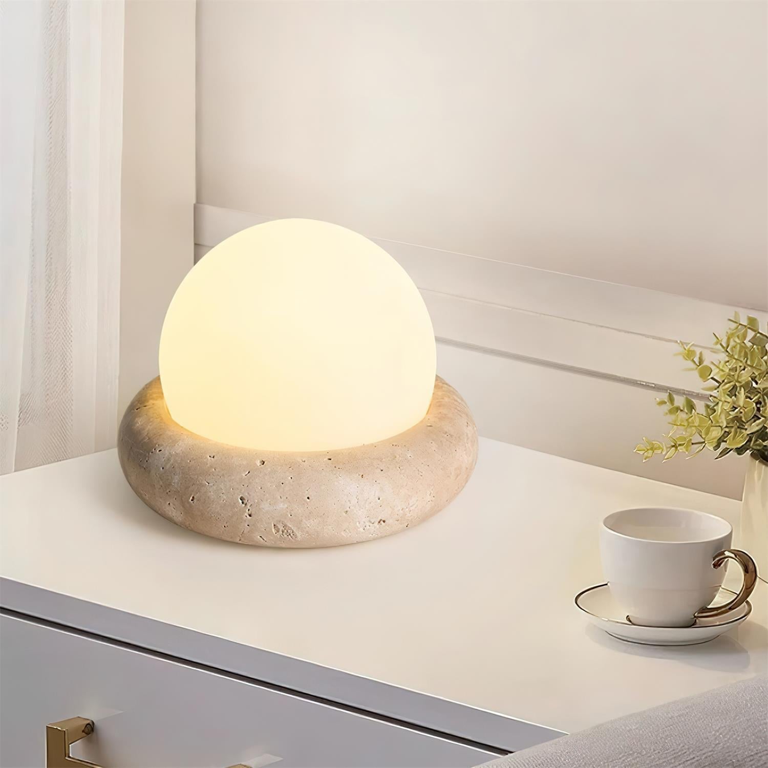 Fika - Travertine Table Lamp