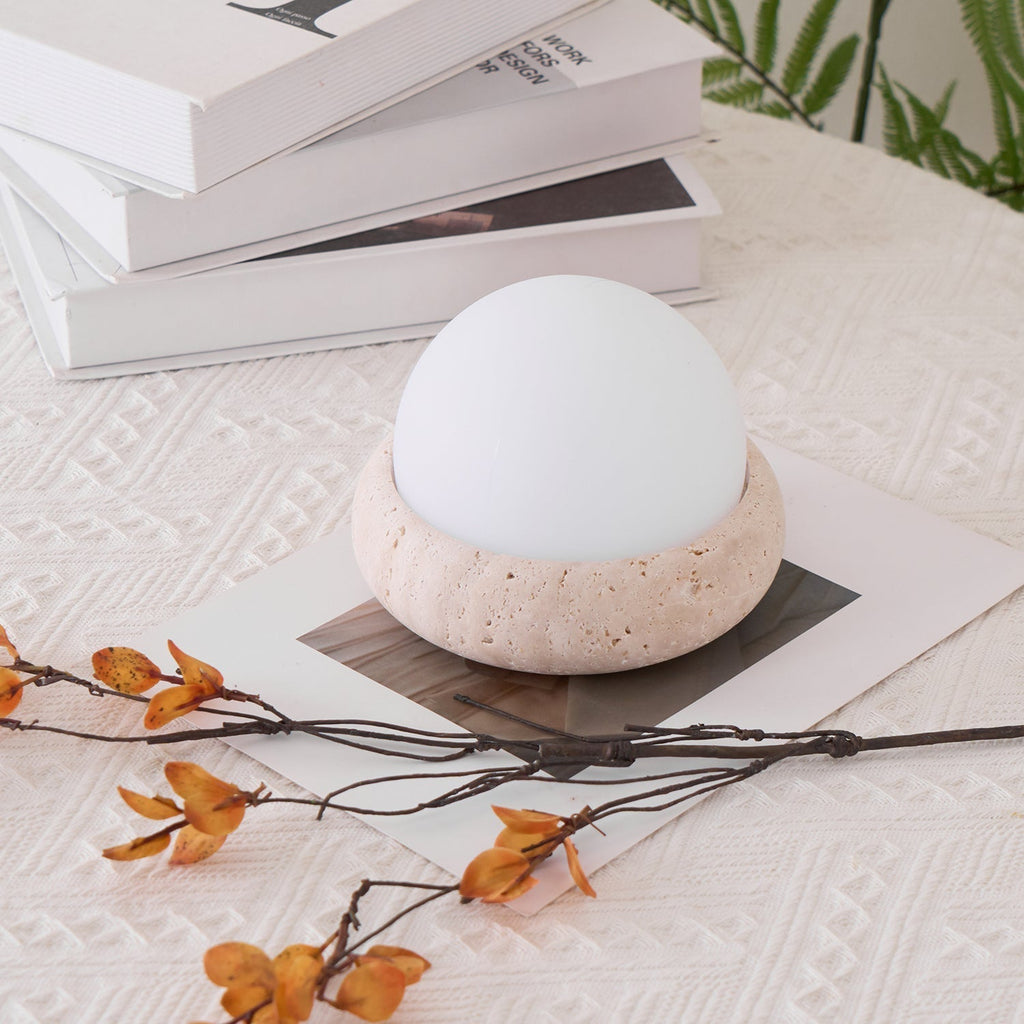Fika - Travertine Table Lamp