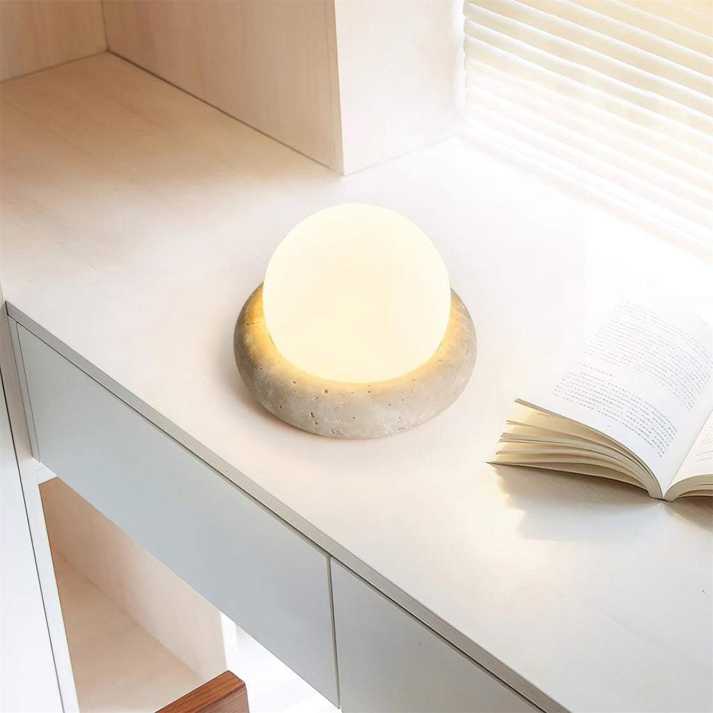 Fika - Travertine Table Lamp