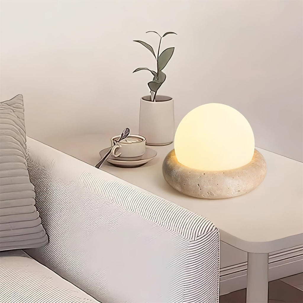 Fika - Travertine Table Lamp