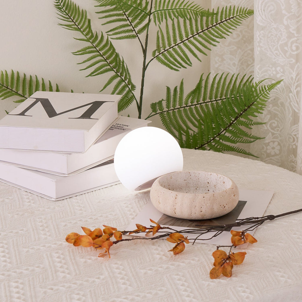 Fika - Travertine Table Lamp