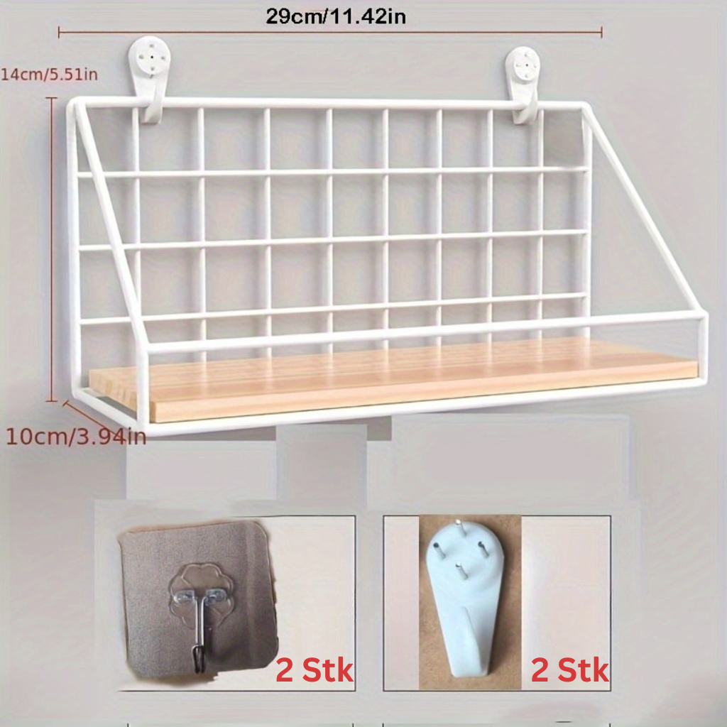 MinimalStahl: Modern Wall Shelf – Robust, Easy to Care for & Floating Without Drilling for Bedroom & Kitchen