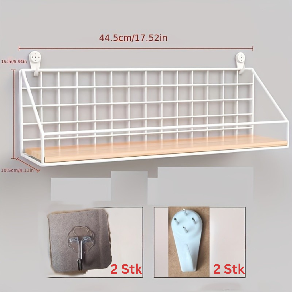 MinimalStahl: Modern Wall Shelf – Robust, Easy to Care for & Floating Without Drilling for Bedroom & Kitchen