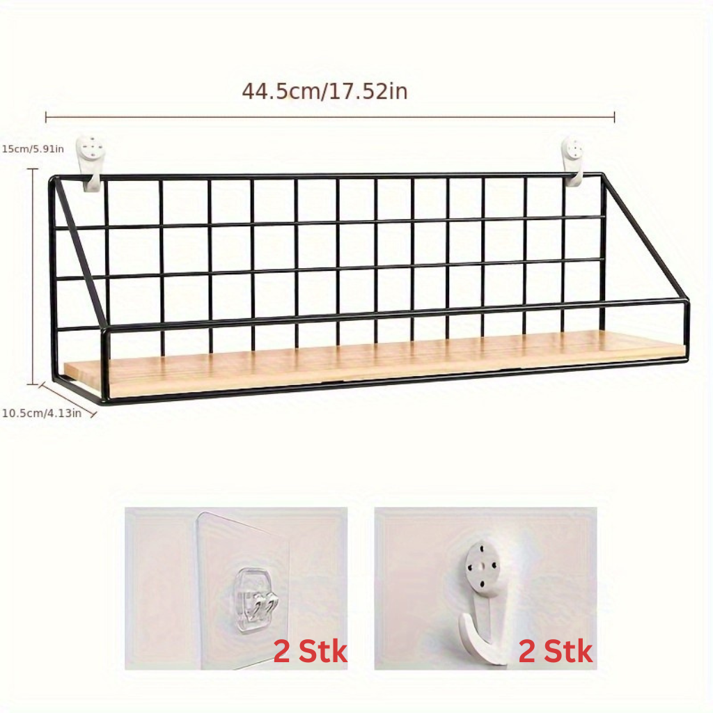 MinimalStahl: Modern Wall Shelf – Robust, Easy to Care for & Floating Without Drilling for Bedroom & Kitchen