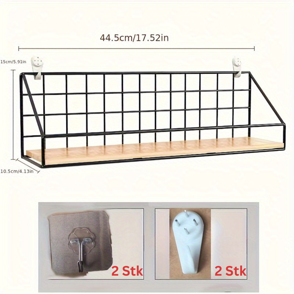 MinimalStahl: Modern Wall Shelf – Robust, Easy to Care for & Floating Without Drilling for Bedroom & Kitchen
