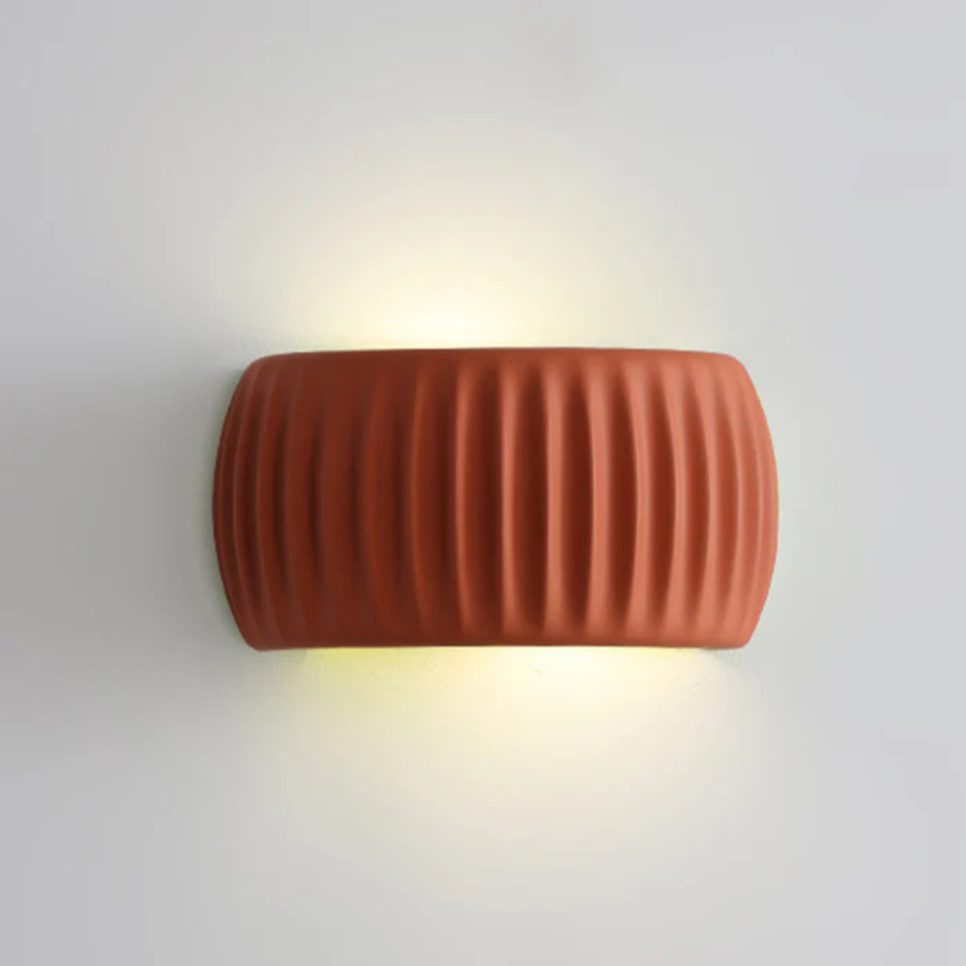 Wall Light Ribbed Cylinder Resin G9 LED Compatible