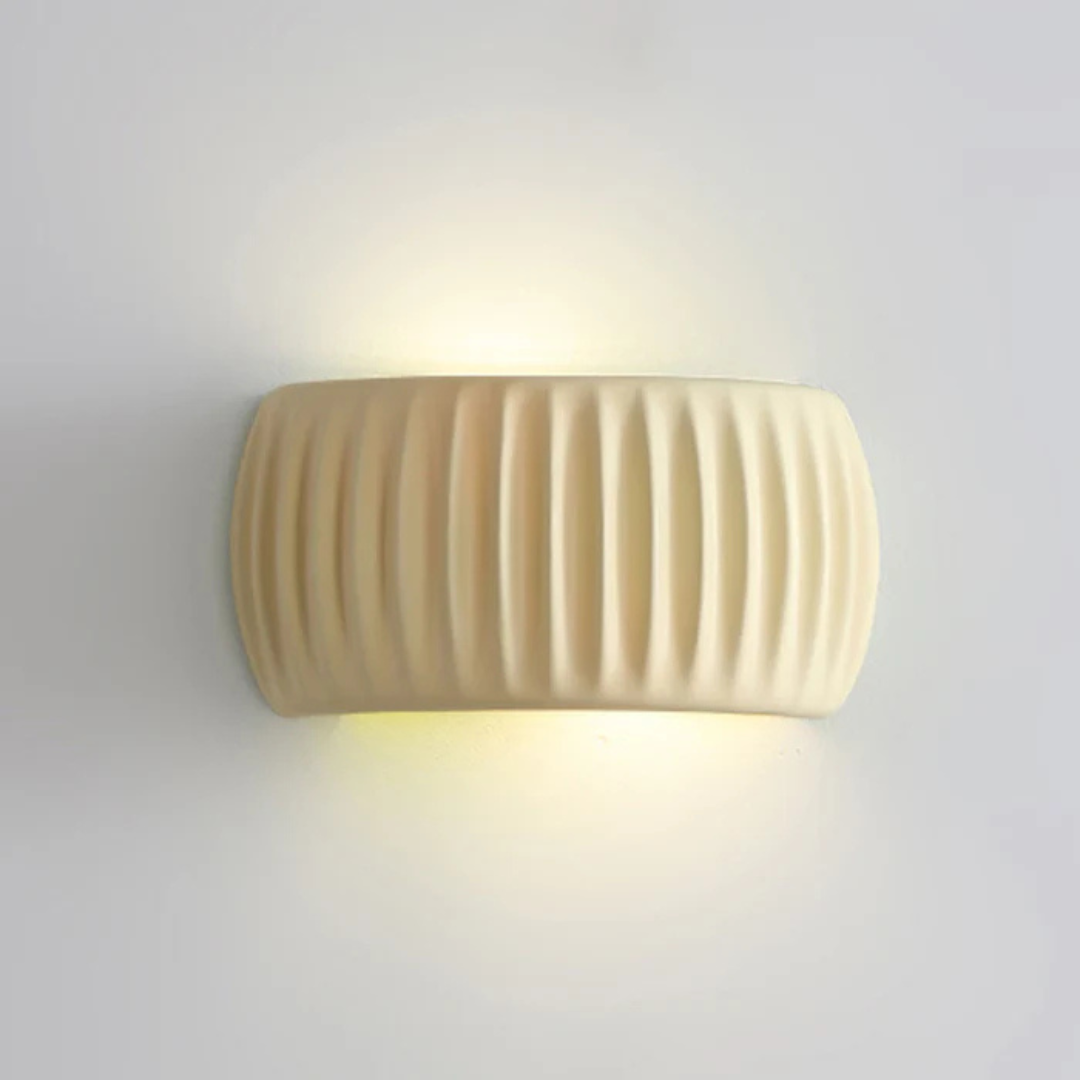 Wall Light Ribbed Cylinder Resin G9 LED Compatible