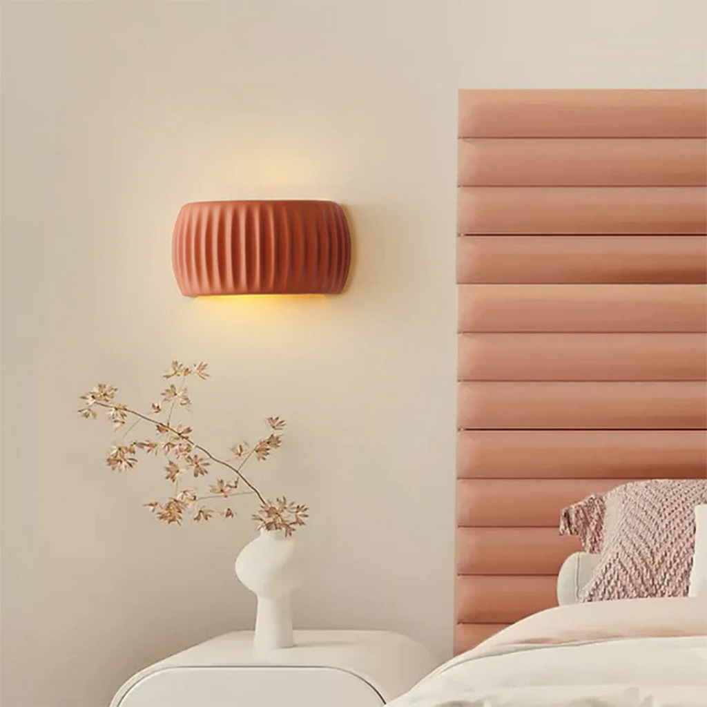 Wall Light Ribbed Cylinder Resin G9 LED Compatible