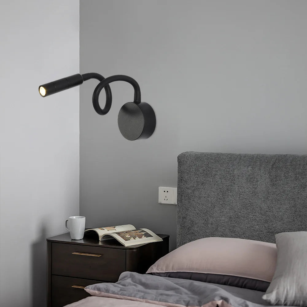 LED Reading Wall Lamp Adjustable Arm Integrated LED Wall Mounted