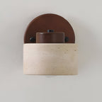 Minimalist LED Wall Light with Natural Stone and Wood – Modern Ambient Wall Sconce for Interior Lighting