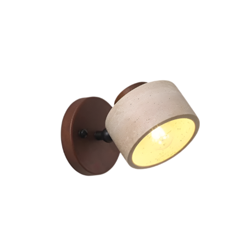 Minimalist LED Wall Light with Natural Stone and Wood – Modern Ambient Wall Sconce for Interior Lighting