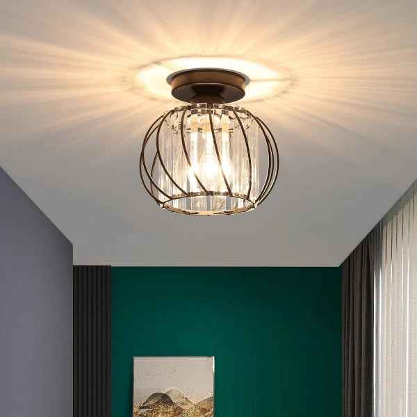 Dante Plafondlamp | Open Design met Glas & Metaal, Zwart of Goud