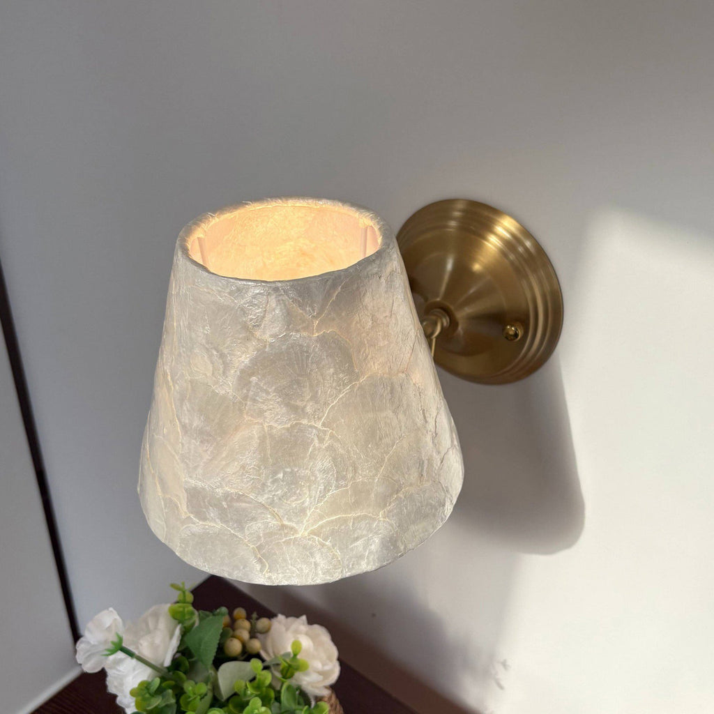 Mira Natural Shell & Brass Wall Sconce