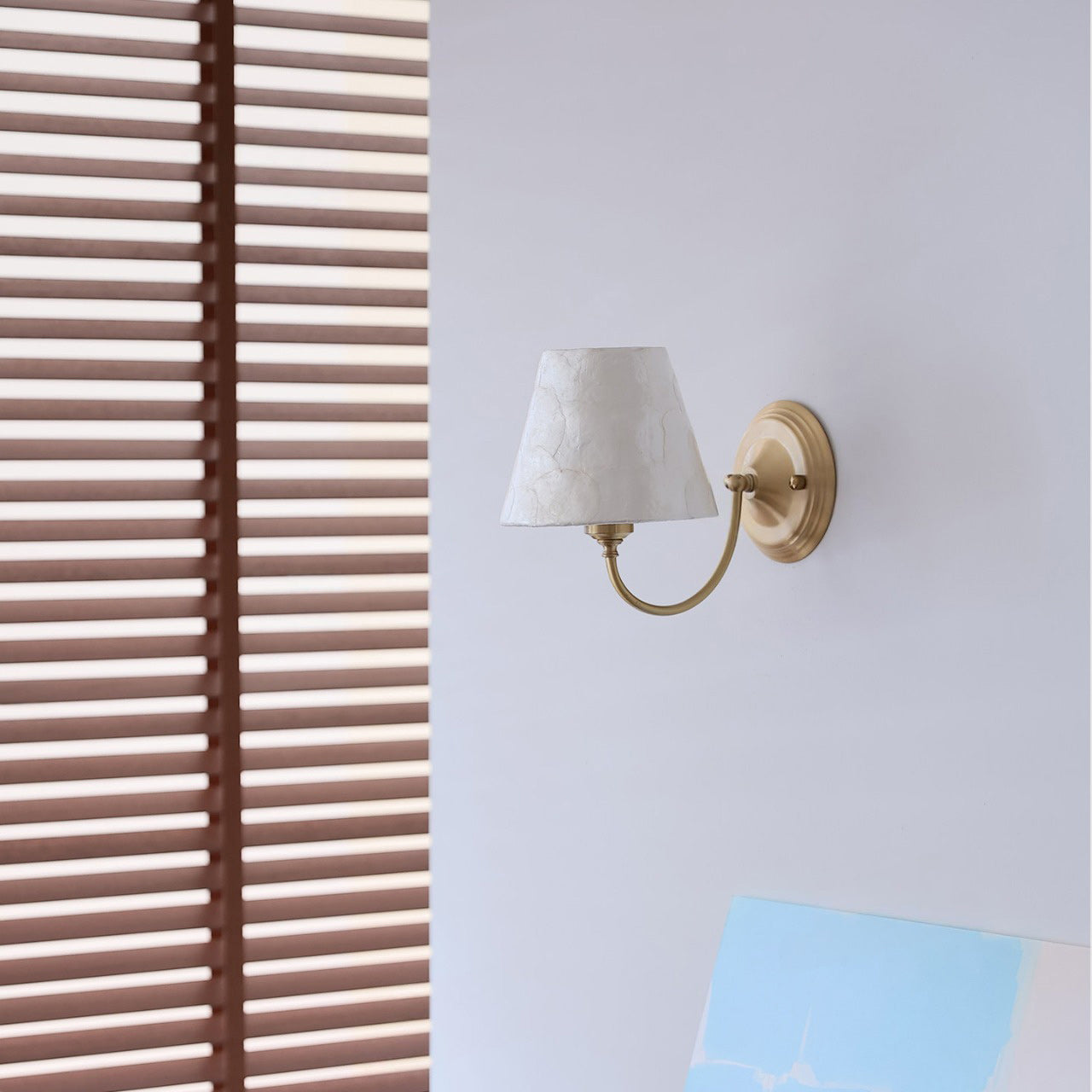 Mira Natural Shell & Brass Wall Sconce