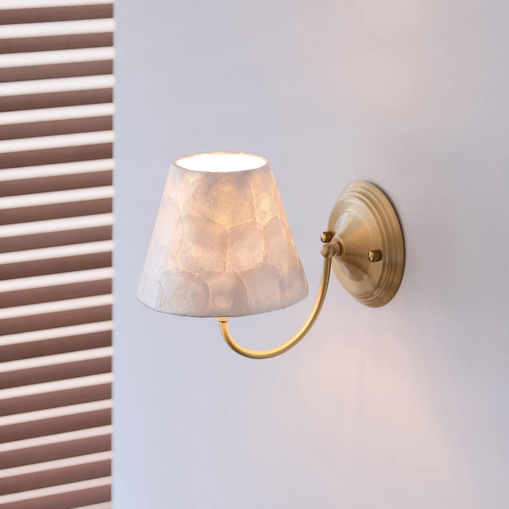 Mira Natural Shell & Brass Wall Sconce