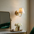 Mira Natural Shell & Brass Wall Sconce