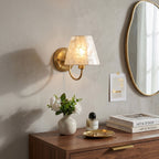 Mira Natural Shell & Brass Wall Sconce