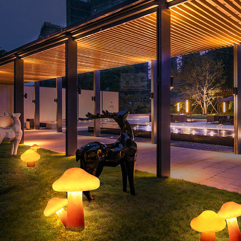Modern Art Deco Solar Mushroom LED Garden Light 1-Light