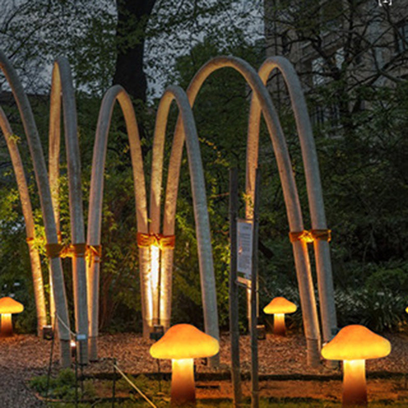 Modern Art Deco Solar Mushroom LED Garden Light 1-Light