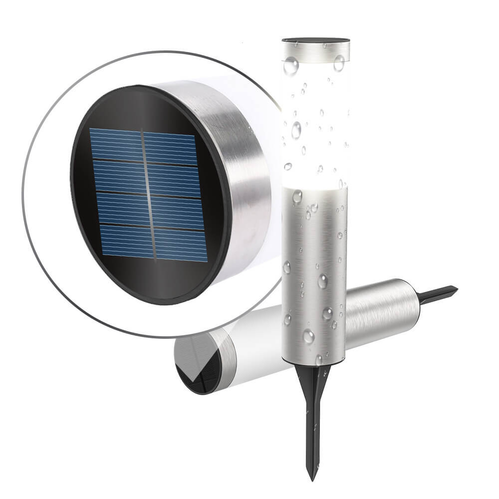 Modern Cylindrical Solar LED Garden Bollard Light 1-Light